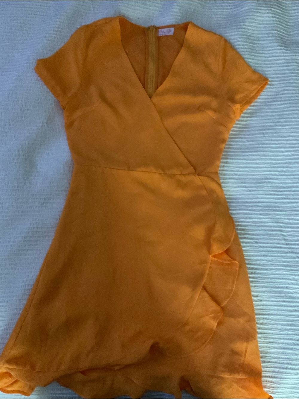 Pink Lily Orange Wrap Mini Dress